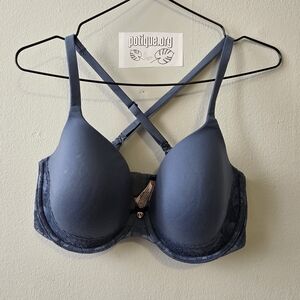 Victoria's Secret Slate Blue BraVictoria's Secret Blue Lace Detail Bra